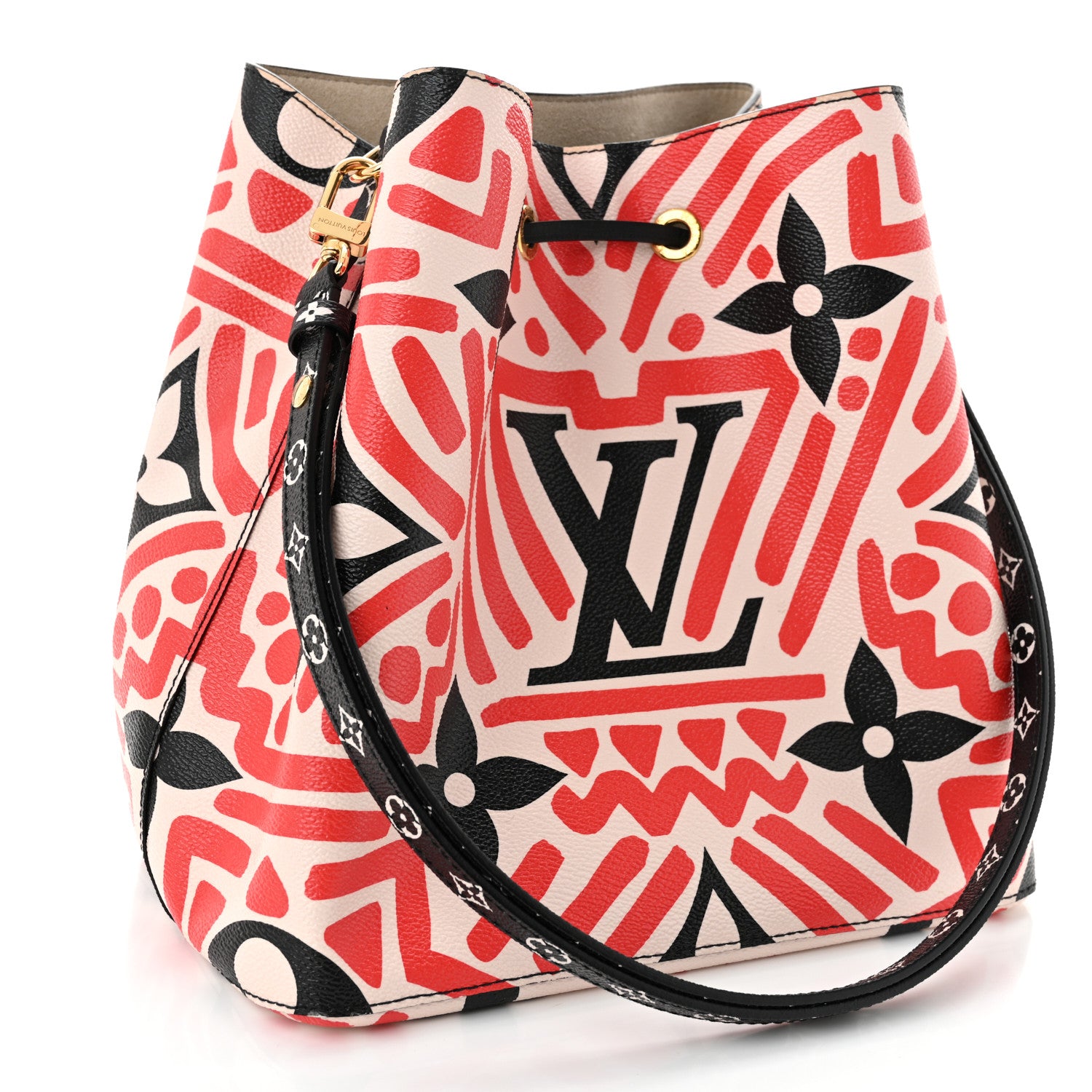 Louis Vuitton Monogram Giant Crafty NeoNoe MM Creme Rouge Black 3 of 9