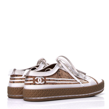 Chanel Cork Jetty Sneaker 37 Brown White 3 of 6