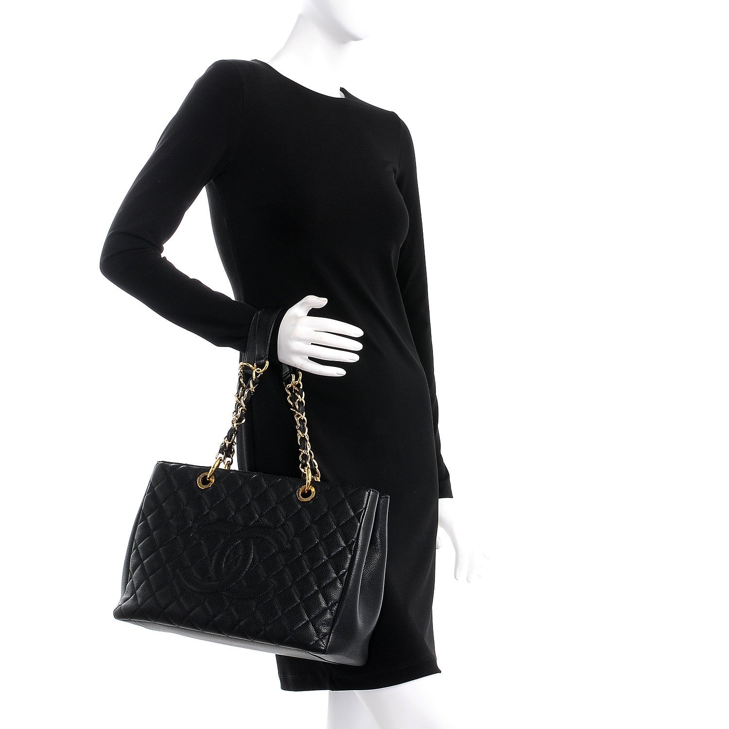 Chanel Caviar Quilted Grand Shopping Tote GST Black 2 of 7