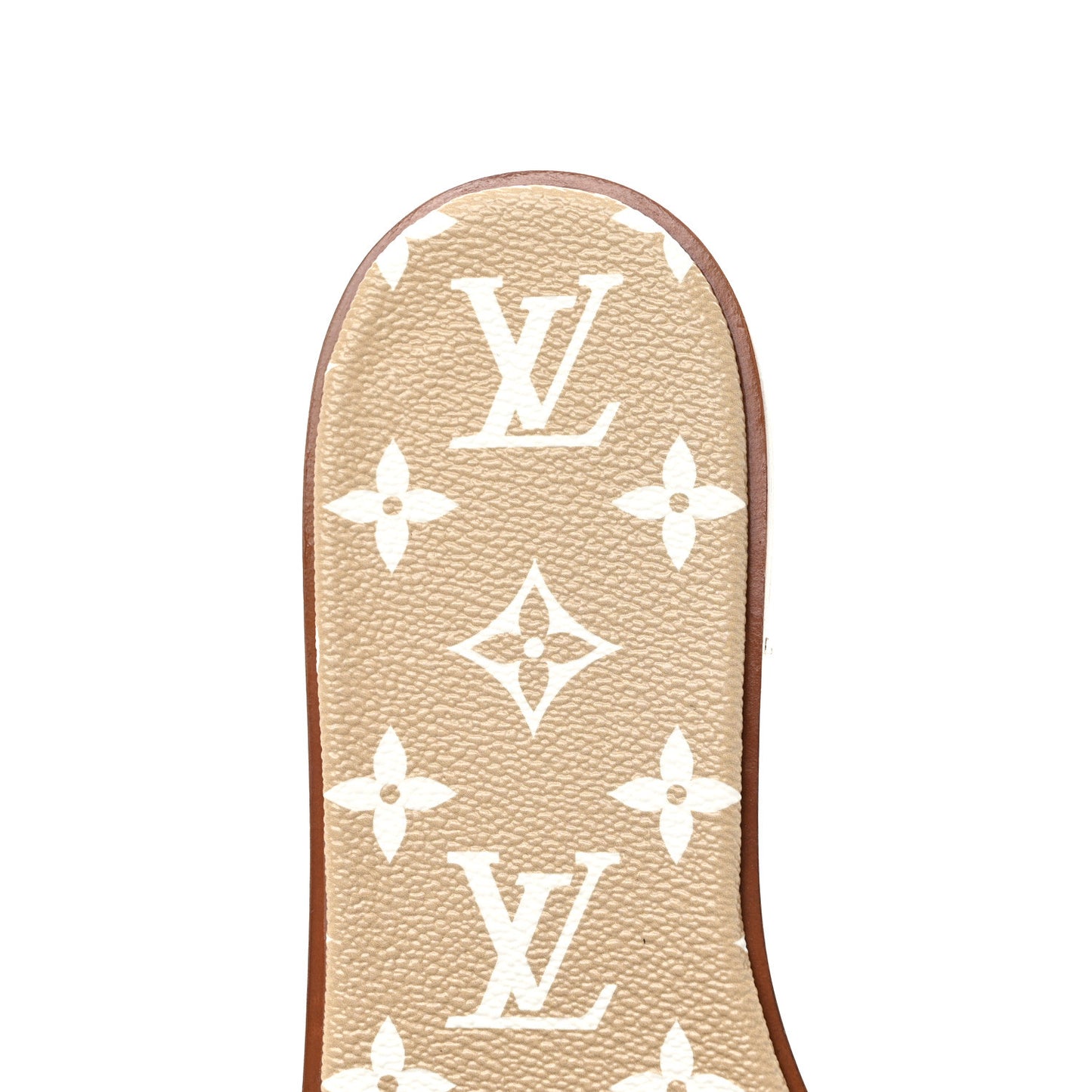 Monogram Giant Lock It Flat Mules 38 Kaki White