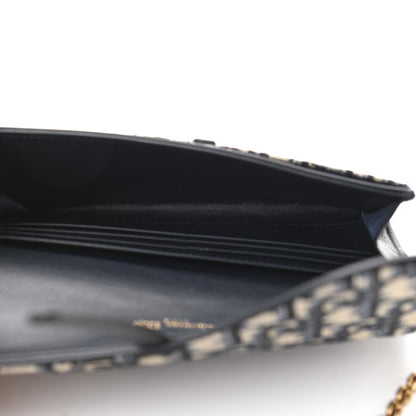 Christian Dior Oblique Saddle Chain Long Wallet Blue 5 of 10