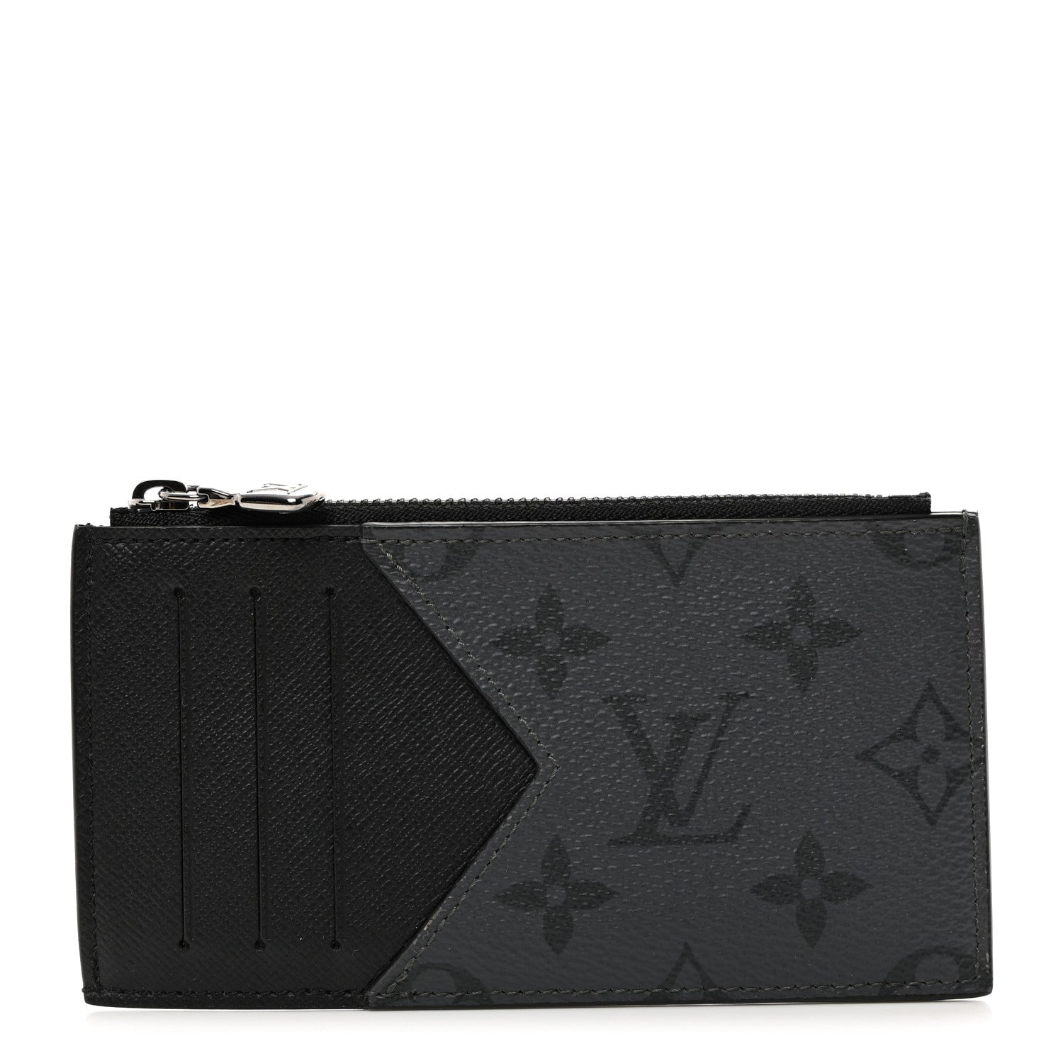Louis Vuitton LOUIS VUITTON Reverse Monogram Eclipse Taiga Coin Card Holder 1 of 6