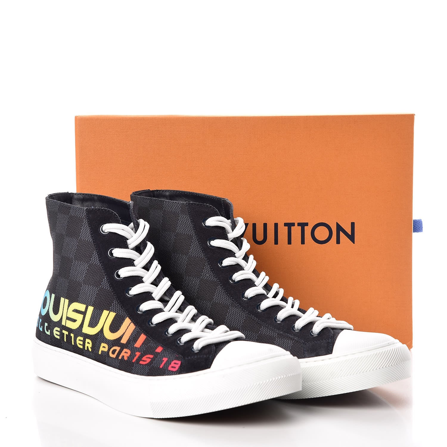 Louis Vuitton Damier Cobalt Tattoo Sneaker Boots 7.5 8 of 8