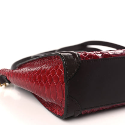 Celine Snakeskin Calfskin Nano Tri-Color Luggage Red 8 of 9
