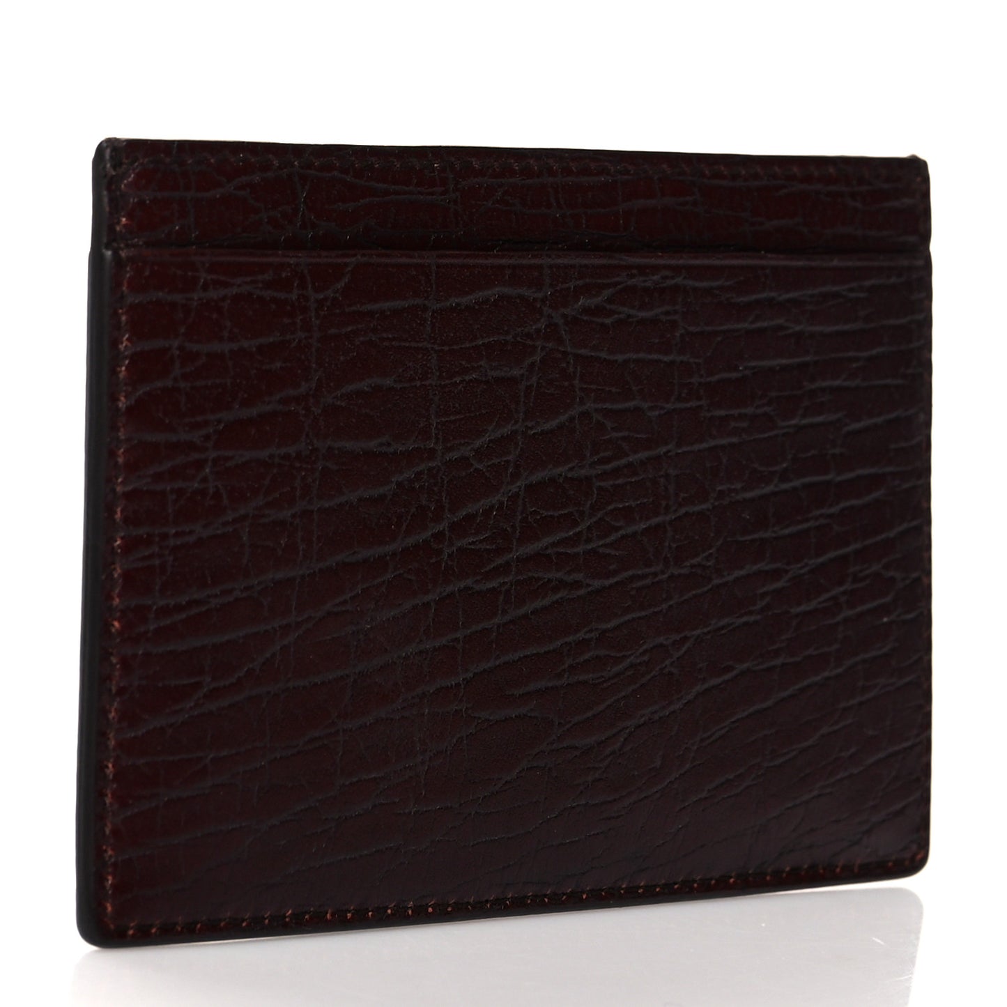 Calfskin GG Card Holder Burgundy