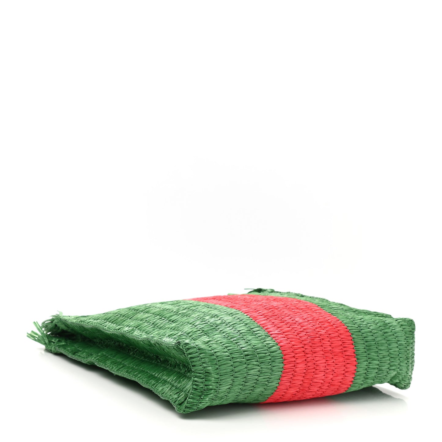 Raffia Linen Web Cestino Tote Bag Red Green