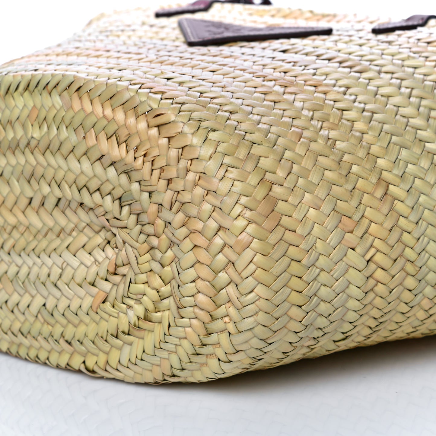 Palmitto Vitello Woven Braided Large Basket Tote Bag Naturale Cognac