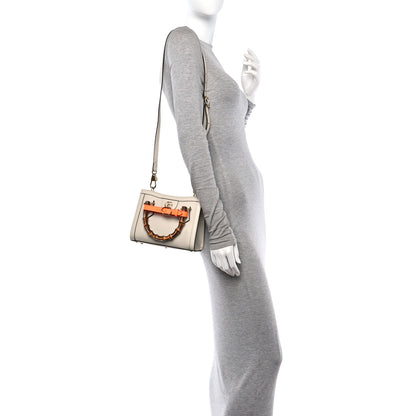 Gucci Wonka Grain Calfskin Mini Diana Tote Bag Mystic White Orange Fluo 3 of 10