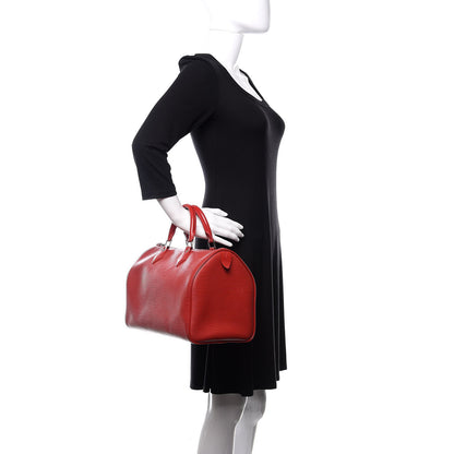 Louis Vuitton Epi Speedy 30 Castillan Red 2 of 12