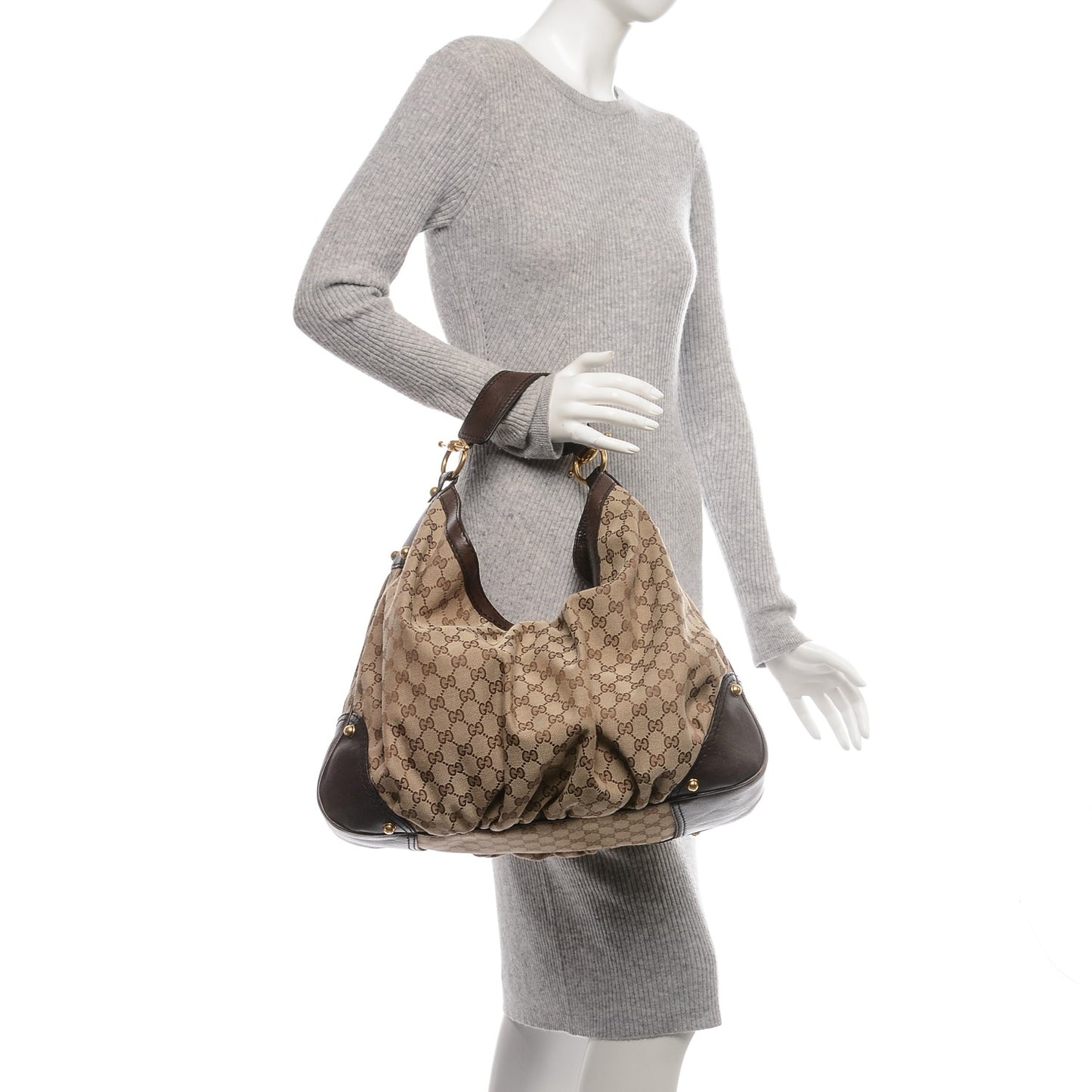 Monogram Large Jockey Hobo Dark Brown