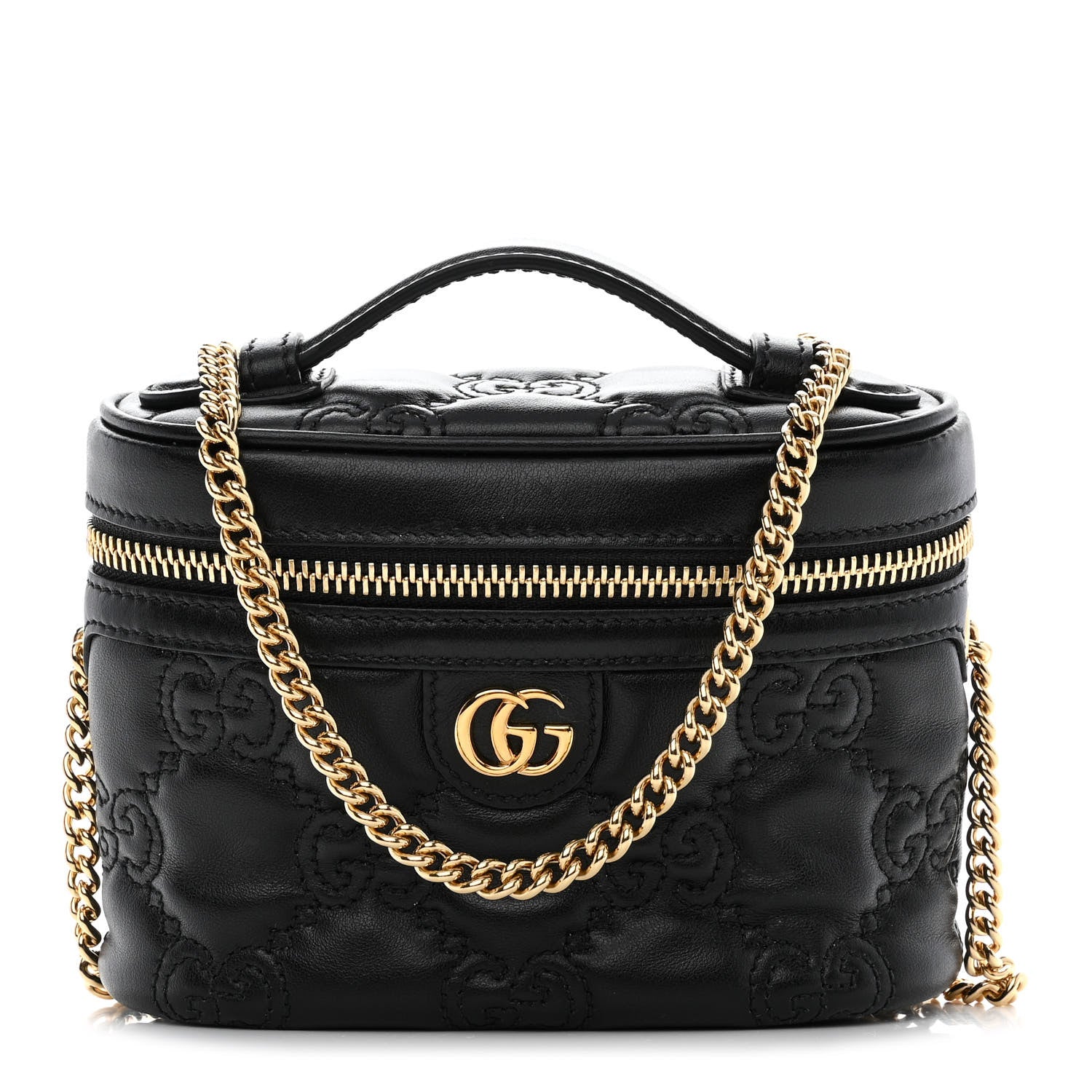 Gucci Calfskin GG Matelasse Mini Top Handle Bag Black 1 of 11