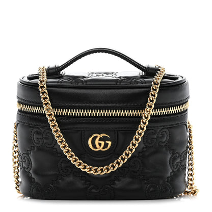 Gucci Calfskin GG Matelasse Mini Top Handle Bag Black 1 of 11