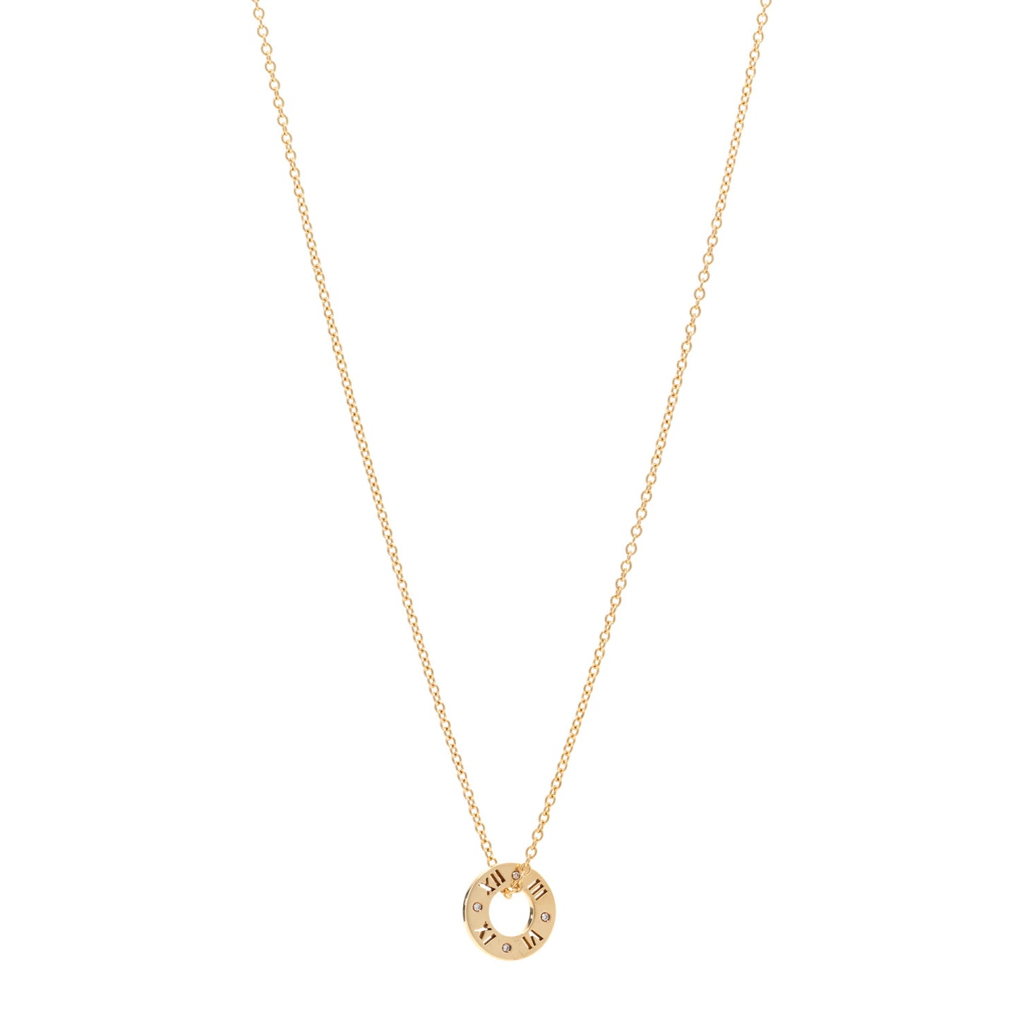 18K Yellow Gold Diamond Atlas Pierced Pendant Necklace