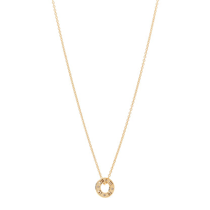 Tiffany 18K Yellow Gold Diamond Atlas Pierced Pendant Necklace 1 of 4