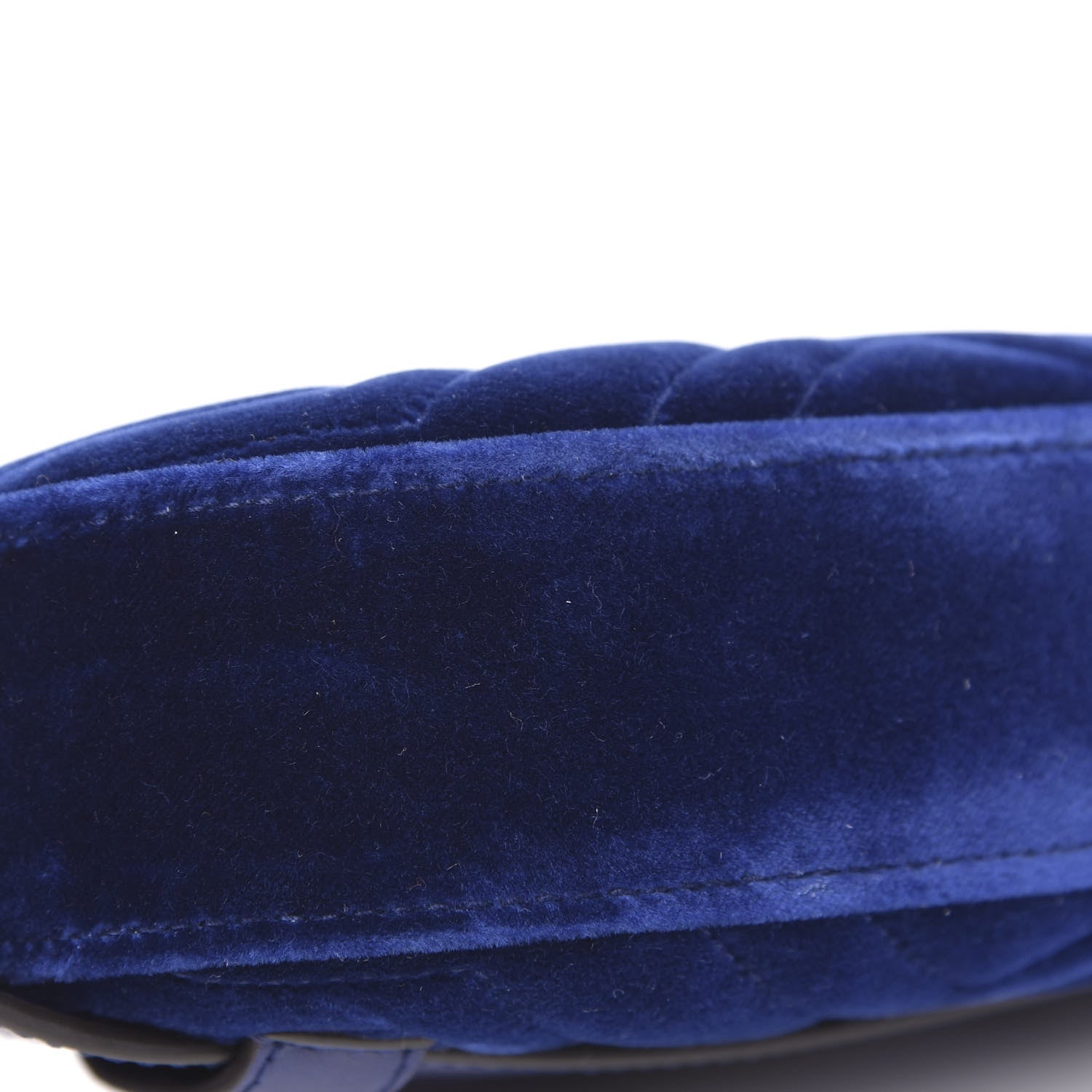 Gucci Velvet Matelasse GG Marmont Belt Bag 85 34 Cobalt Blue 9 of 10