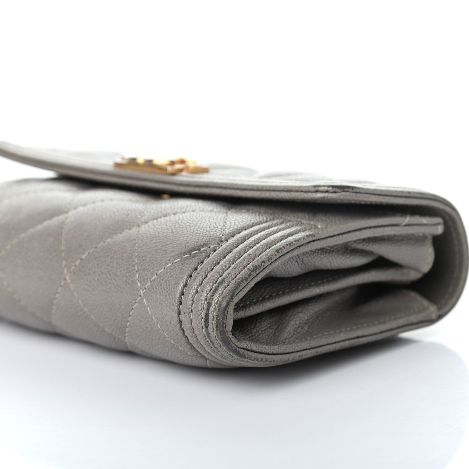Chanel Caviar Quilted Medium Boy Flap Wallet Grey 9 of 12
