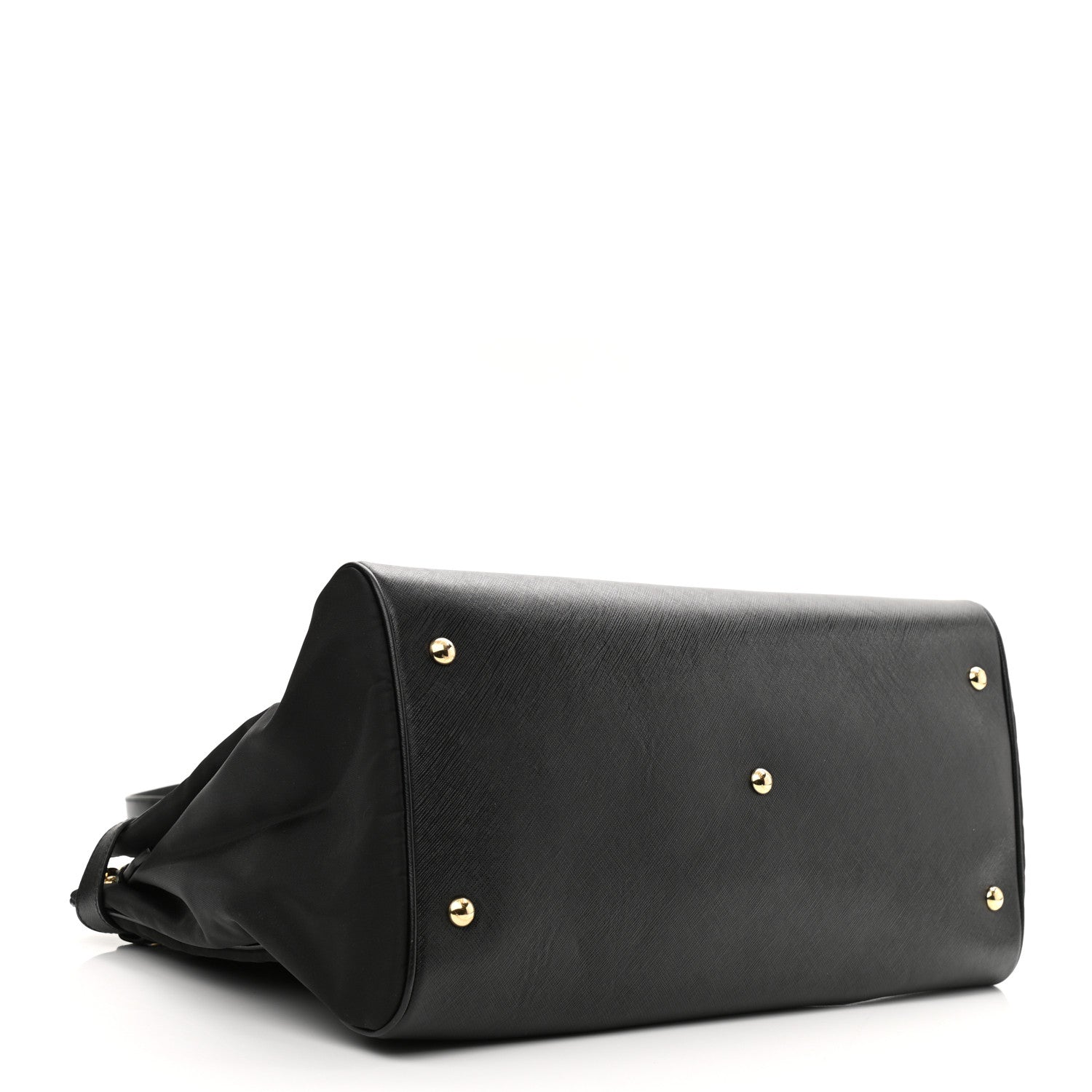 Salvatore Ferragamo Nylon Hammered Calfskin Batik Tote Black 4 of 9