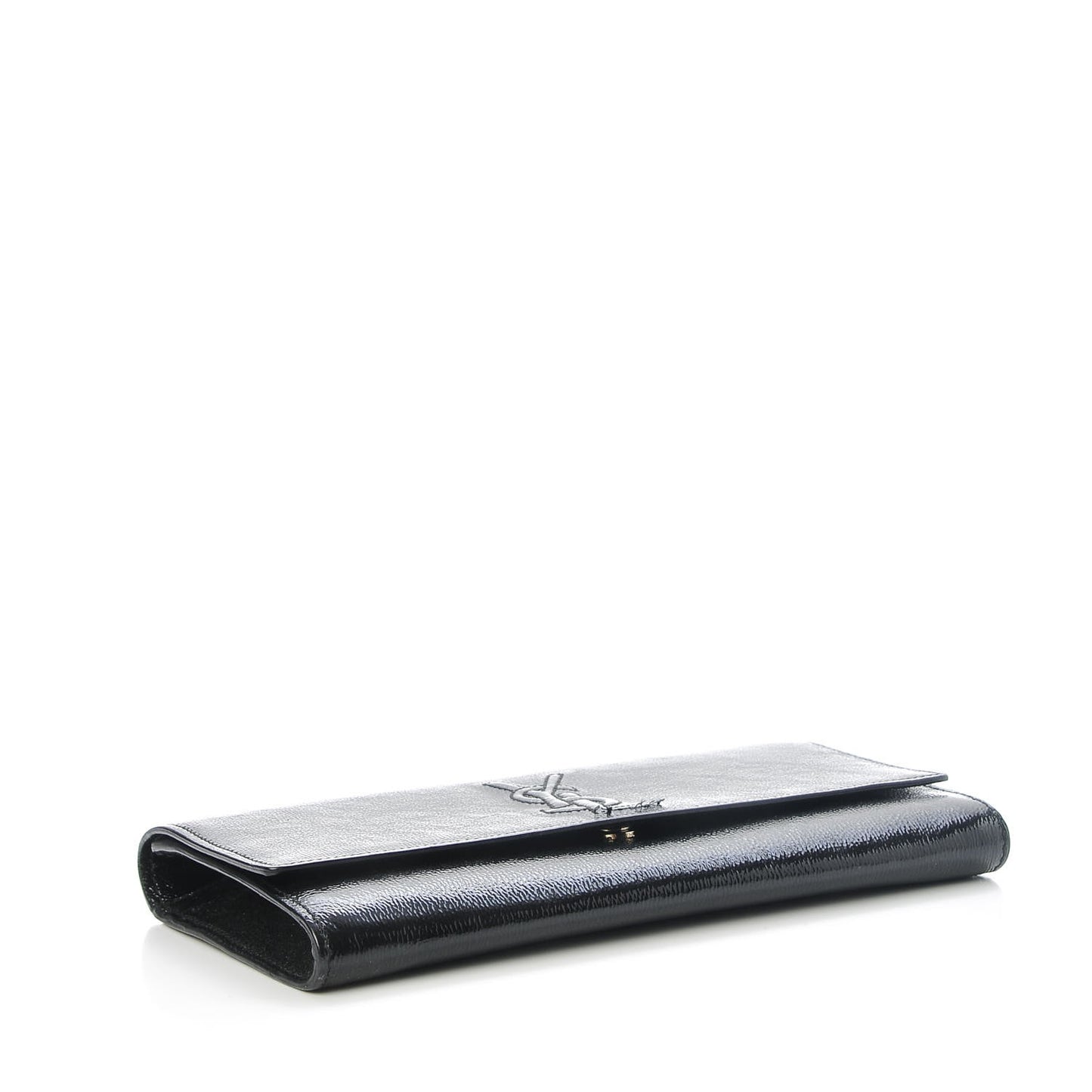 Textured Patent Monogram Small Belle De Jour Clutch Black