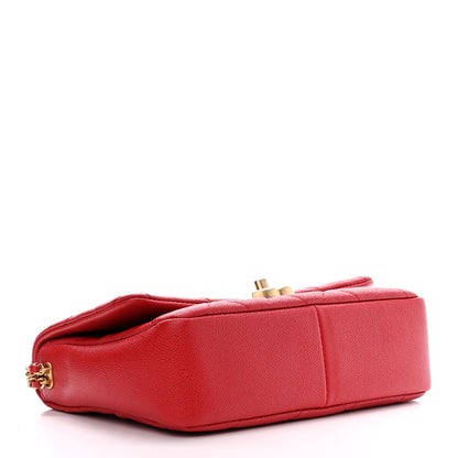 Chanel Shiny Caviar Quilted Small Chain Melody Flap Red 4 of 10