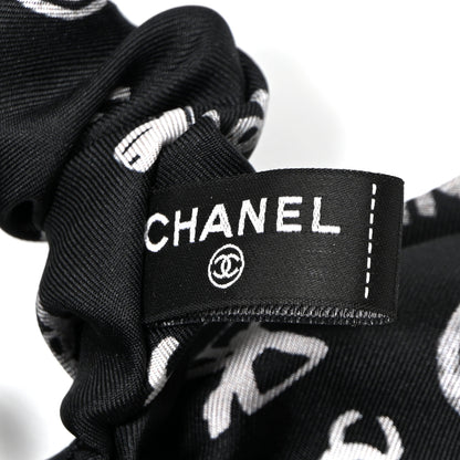 Chanel Silk Hair Tie Black White 3 of 3