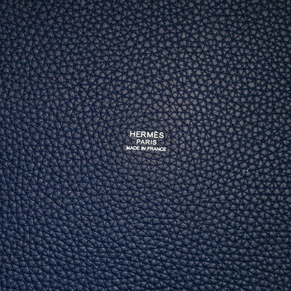 Hermes Taurillon Clemence Picotin Lock 26 GM Bleu Saphir 6 of 10