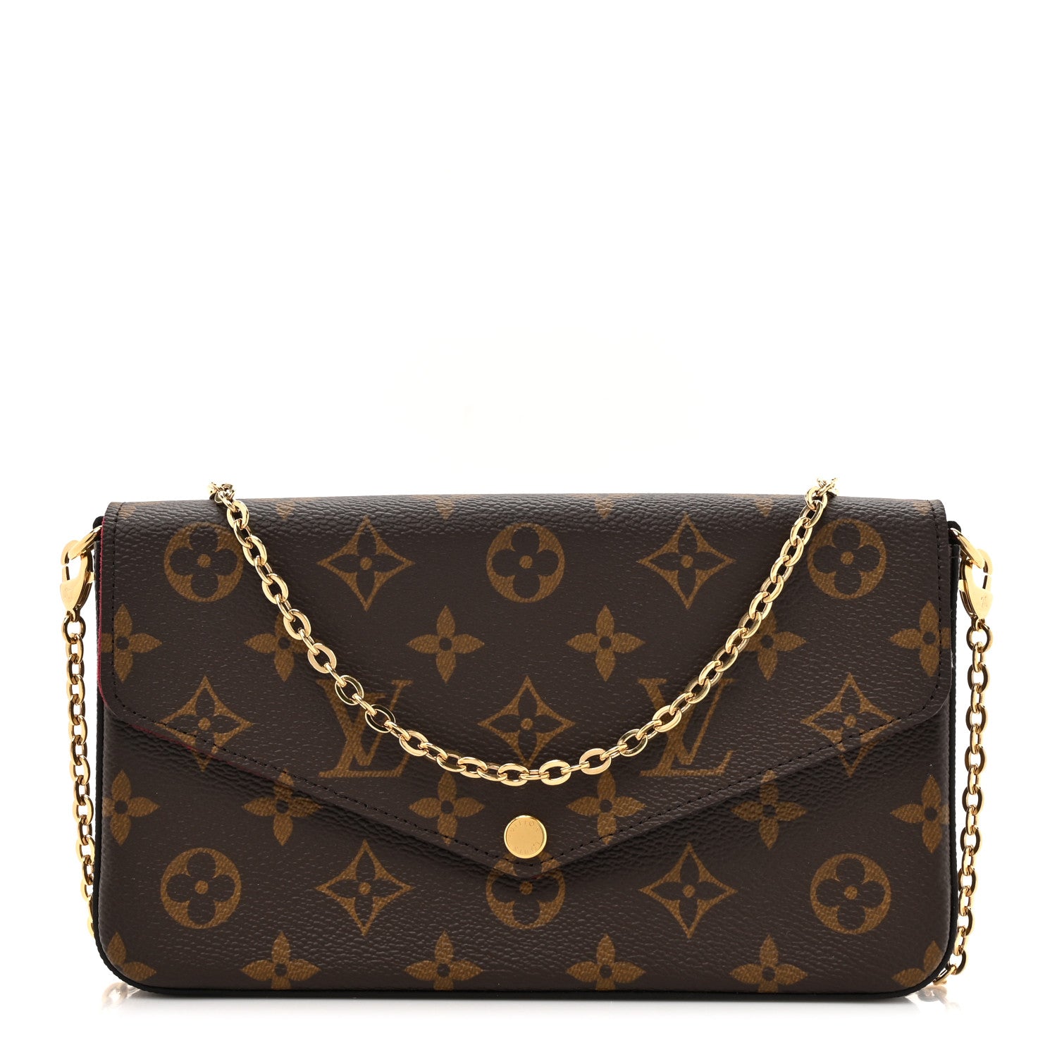 Louis Vuitton Monogram Pochette Felicie Chain Wallet Fuchsia 1 of 15
