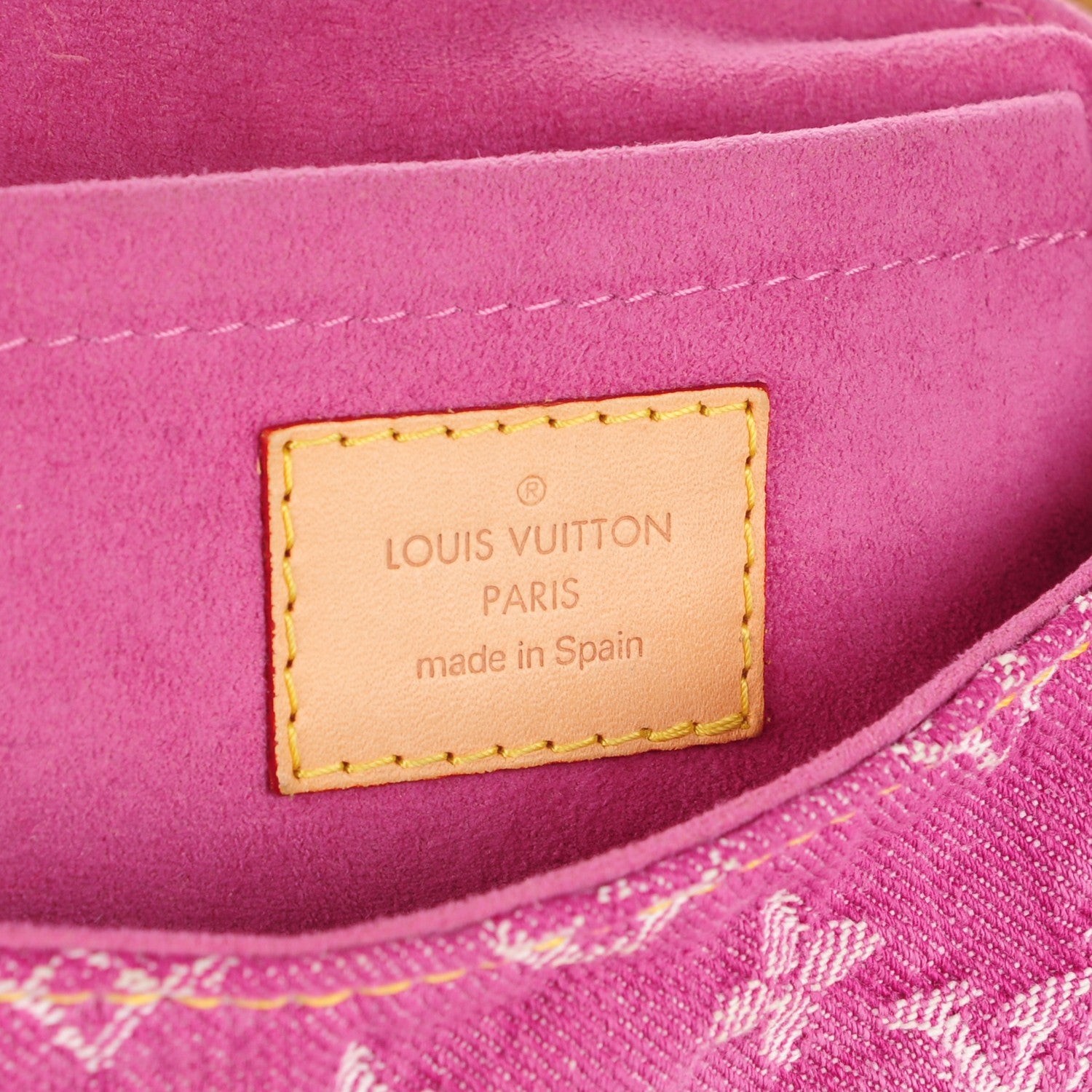 Louis Vuitton Monogram Denim Mini Pleaty Fuchsia 6 of 7
