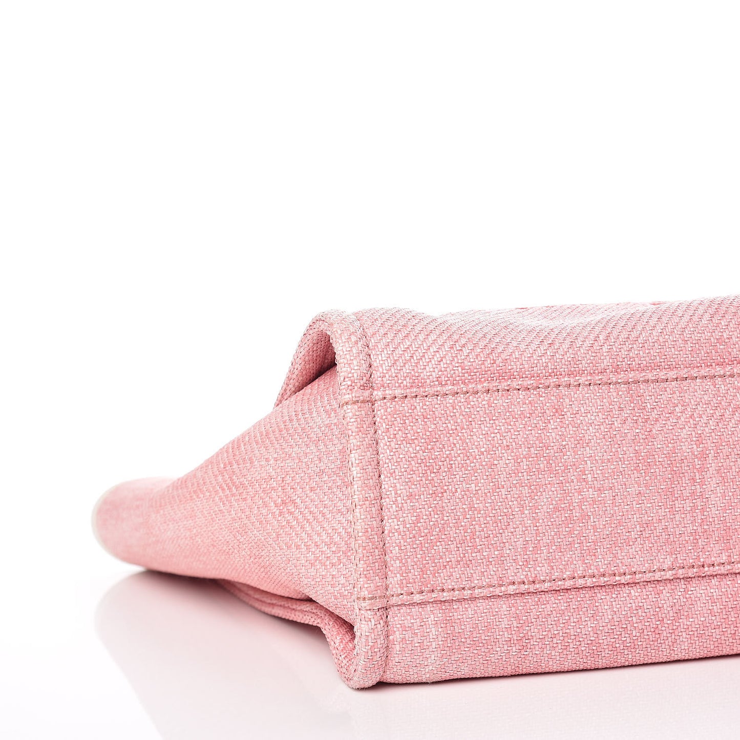 Woven Straw Raffia Small Deauville Tote Pink