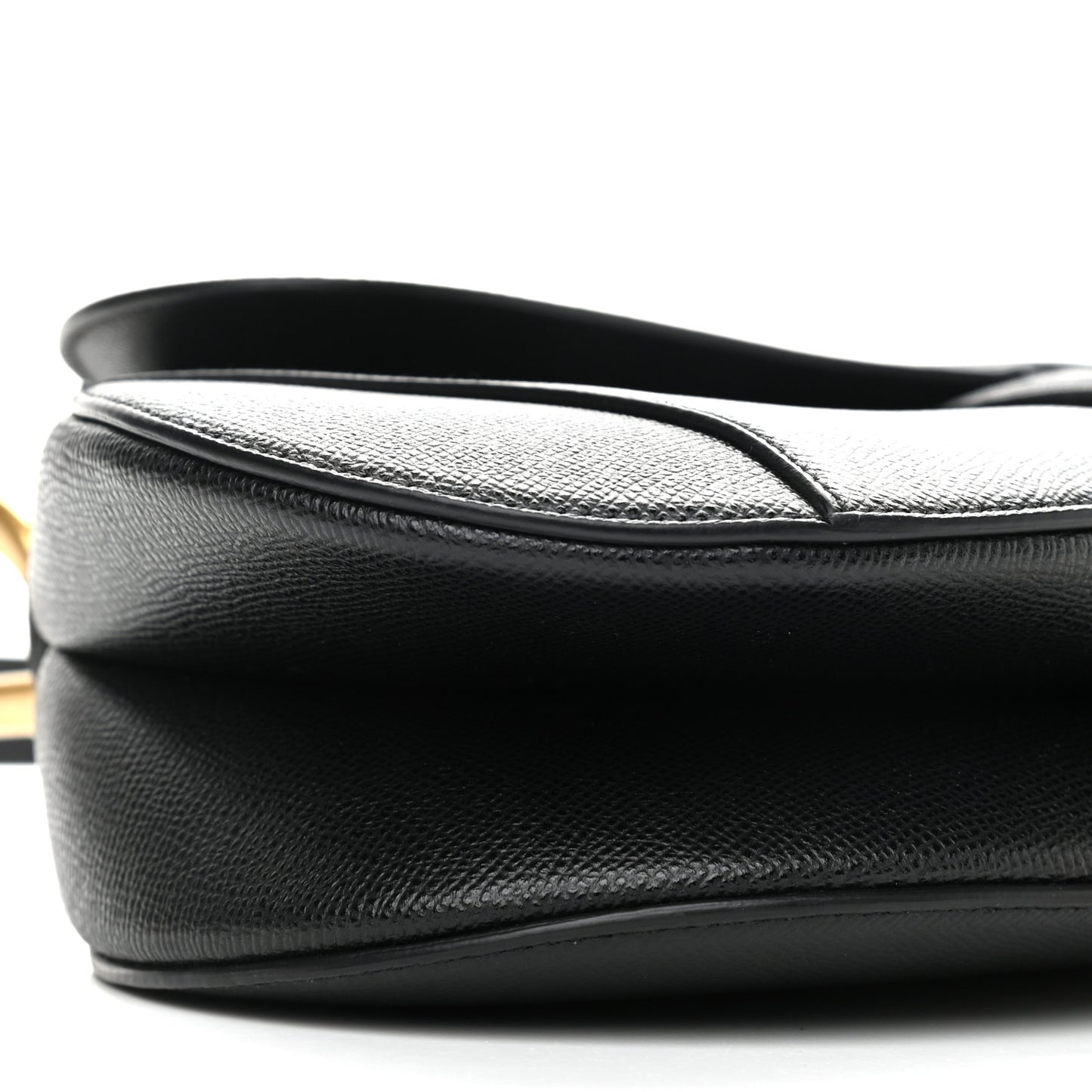 Grained Calfskin Saddle Bag Black