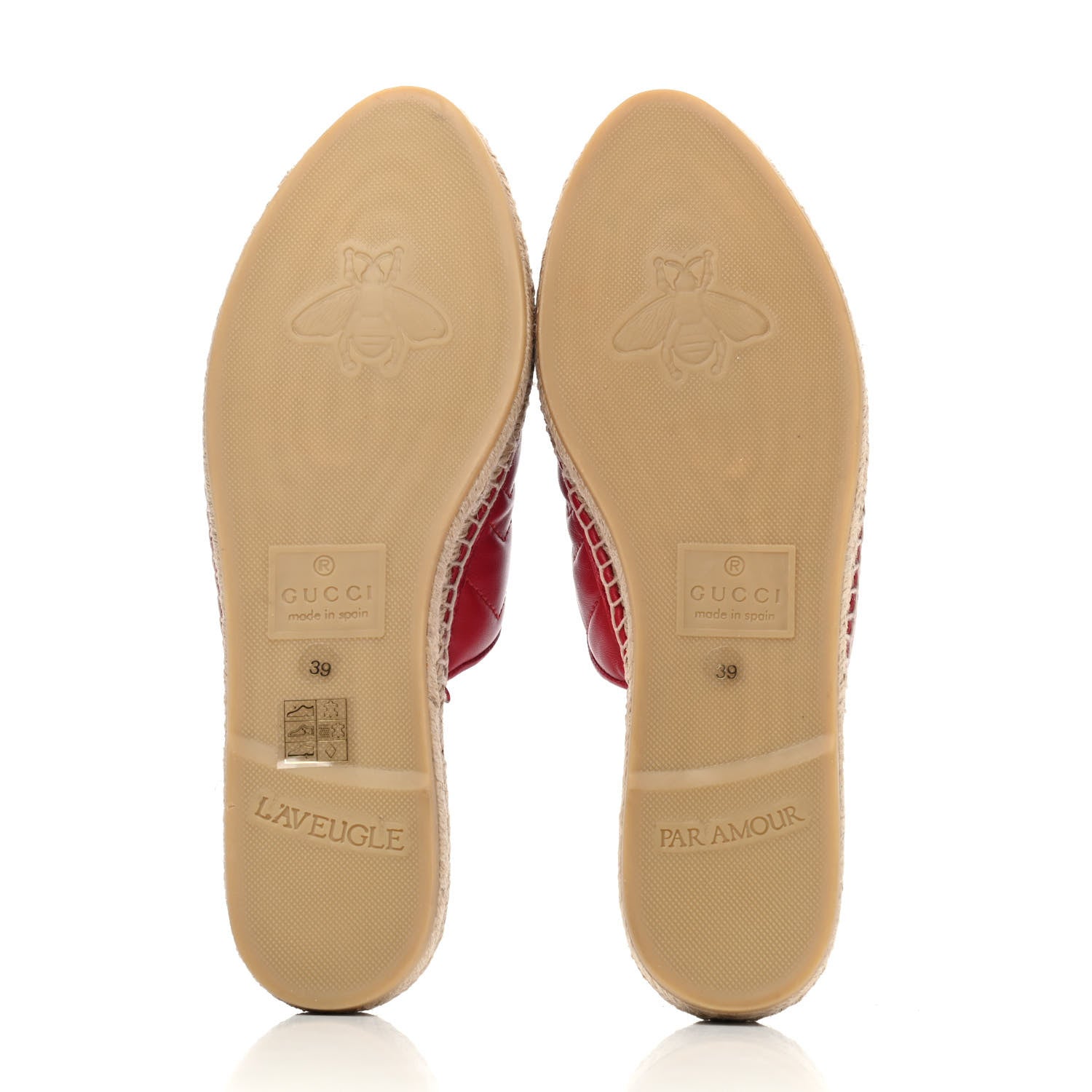 Gucci Nappa Matelasse GG Marmont Espadrille Slippers 39 Hibiscus Red 4 of 4