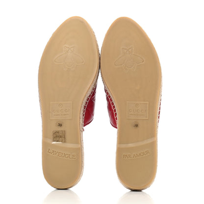 Gucci Nappa Matelasse GG Marmont Espadrille Slippers 39 Hibiscus Red 4 of 4