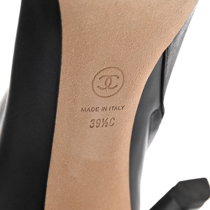 Chanel Calfskin Patent Cap Toe Ankle Boots 39.5 Black 6 of 8