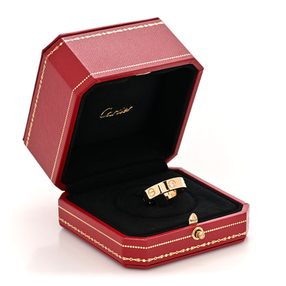 Cartier 18K Yellow Gold 3 Diamond 5.5mm LOVE Ring 56 7.5 5 of 5