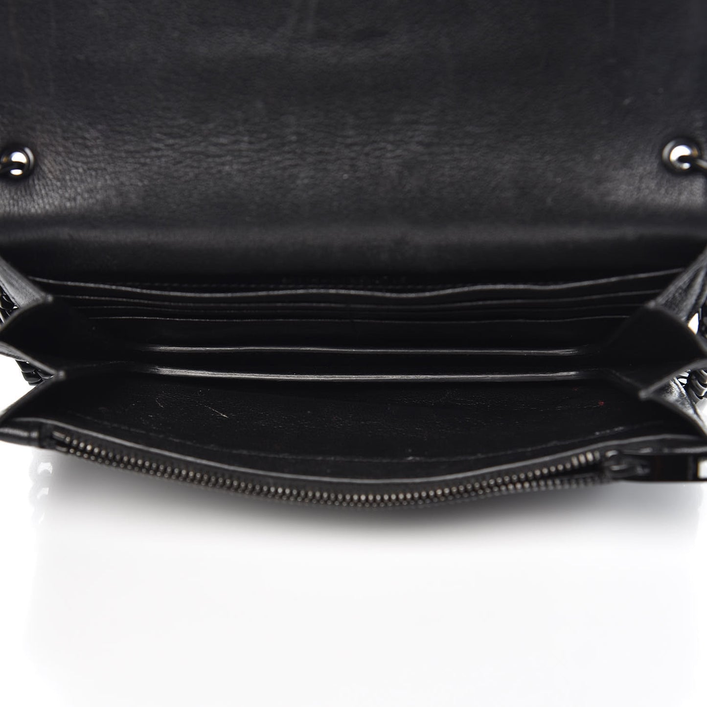 Sheepskin Matelasse Monogram Rider Poncho Wallet on Chain Black