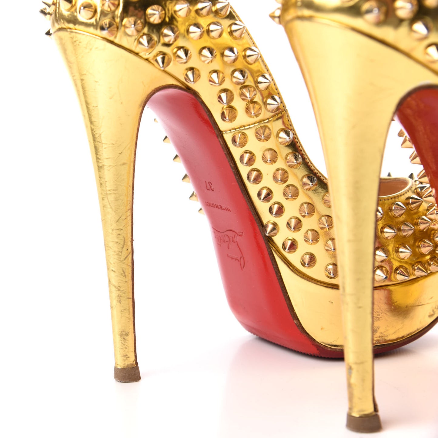 Specchio Lady Peep Spikes 150 Pumps 37 Gold