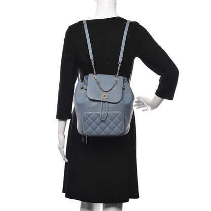 Chanel Caviar Quilted Business Affinity Backpack Light Blue 2 of 9