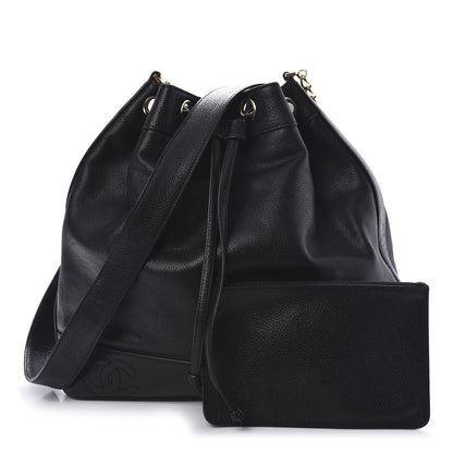 Chanel Caviar CC Drawstring Shoulder Bag Black 1 of 12