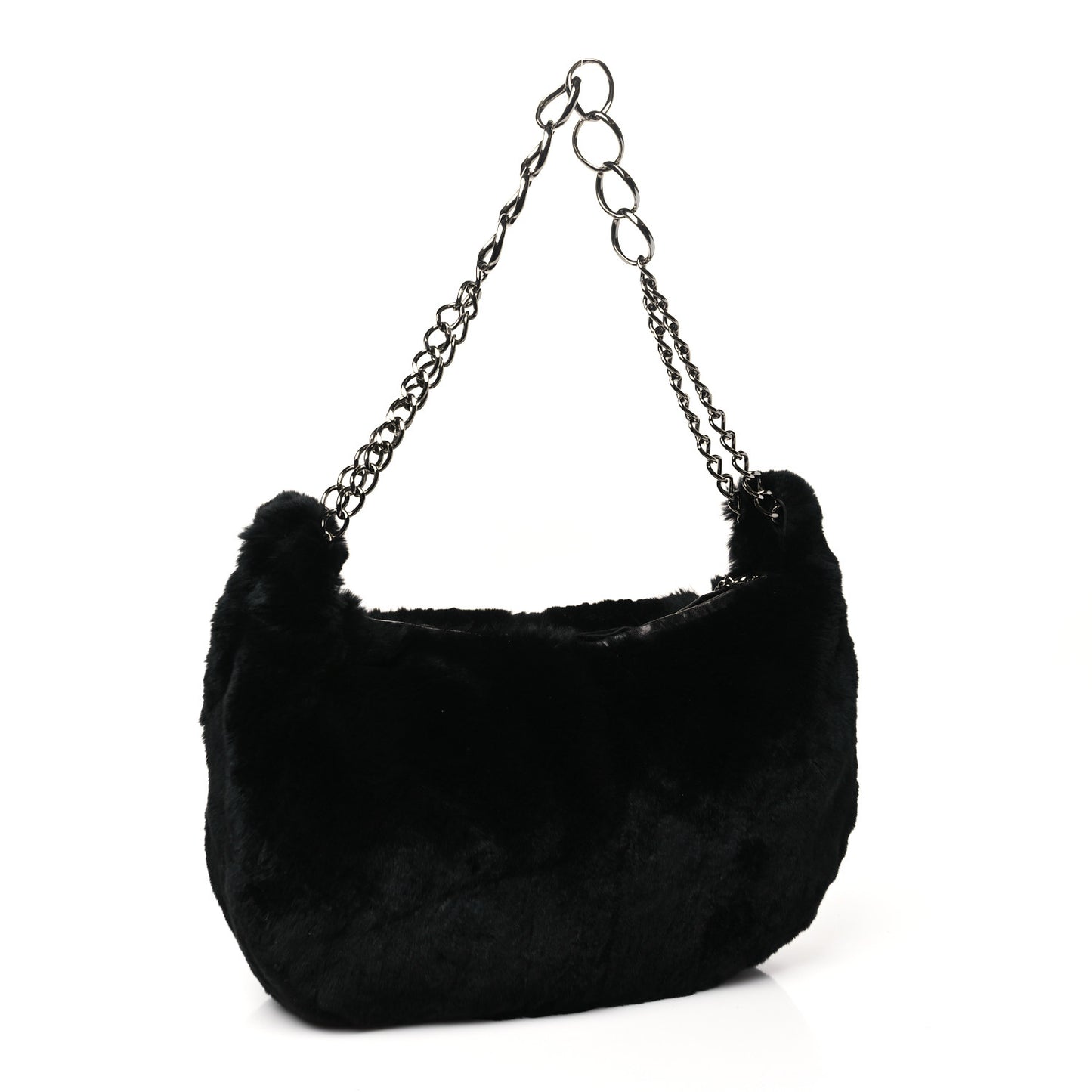 Rabbit Fur Hobo Black