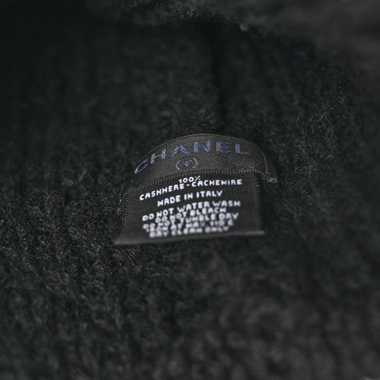 Chanel Wool Cashmere CC Beanie Hat Black White 5 of 6