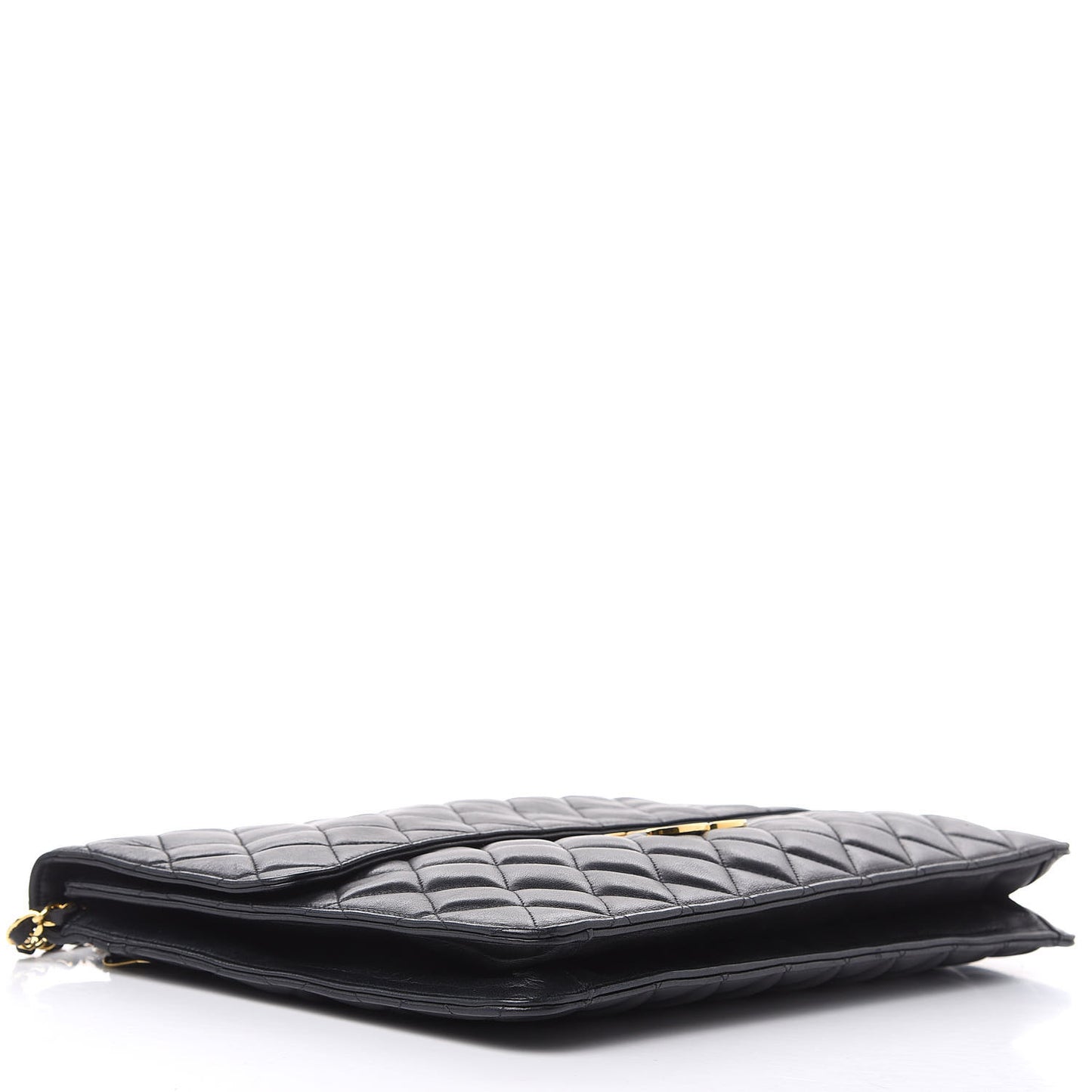 Lambskin Quilted Portfolio Flap Black