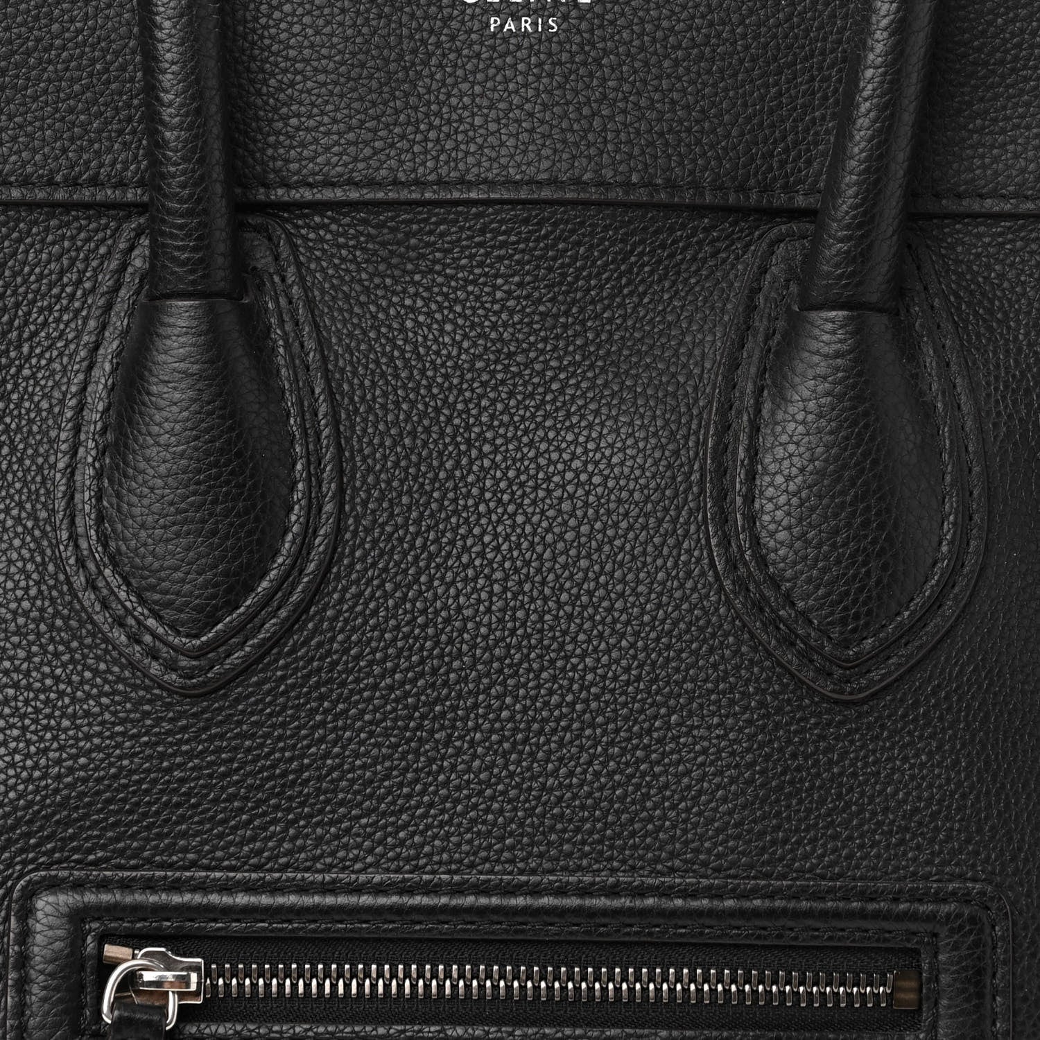 Celine Drummed Calfskin Mini Luggage Black 8 of 10