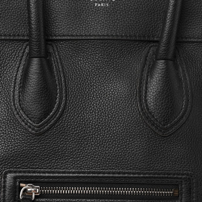 Celine Drummed Calfskin Mini Luggage Black 8 of 10