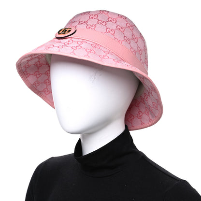Gucci Monogram Textured Dollar Calfskin GG Jago Bucket Hat XXL  Soft Cotton Candy Dark Cotton Candy 2 of 8