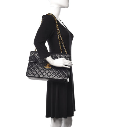 Chanel Lambskin Quilted XL Jumbo Single Flap Black 2 of 11