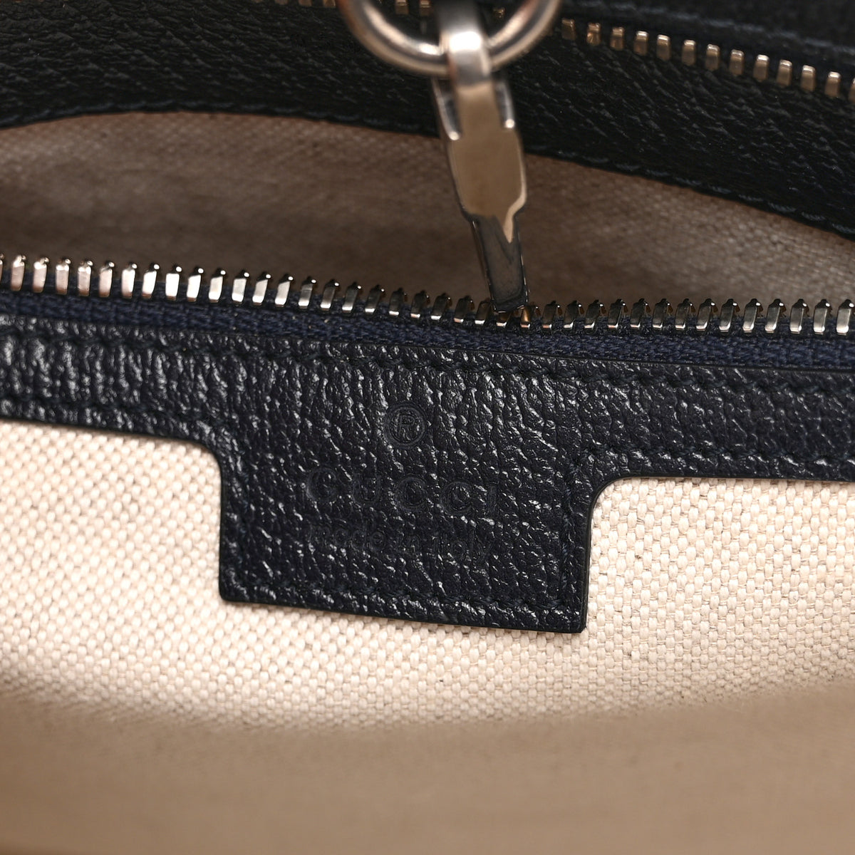 Gucci GG Supreme Monogram Textured Dollar Calfskin Small Retro Interlocking G Tote Bag Beige Blue 6 of 11