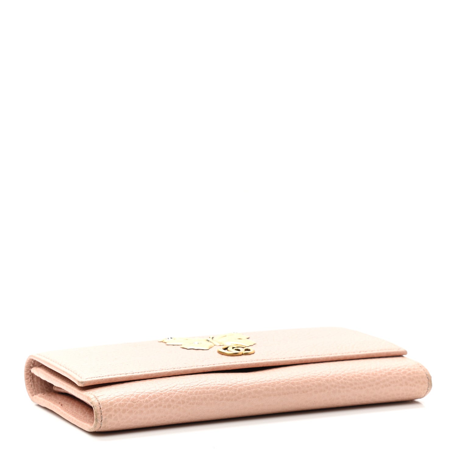 Gucci Pebbled Calfskin Butterfly Continental Wallet Perfect Pink 4 of 13