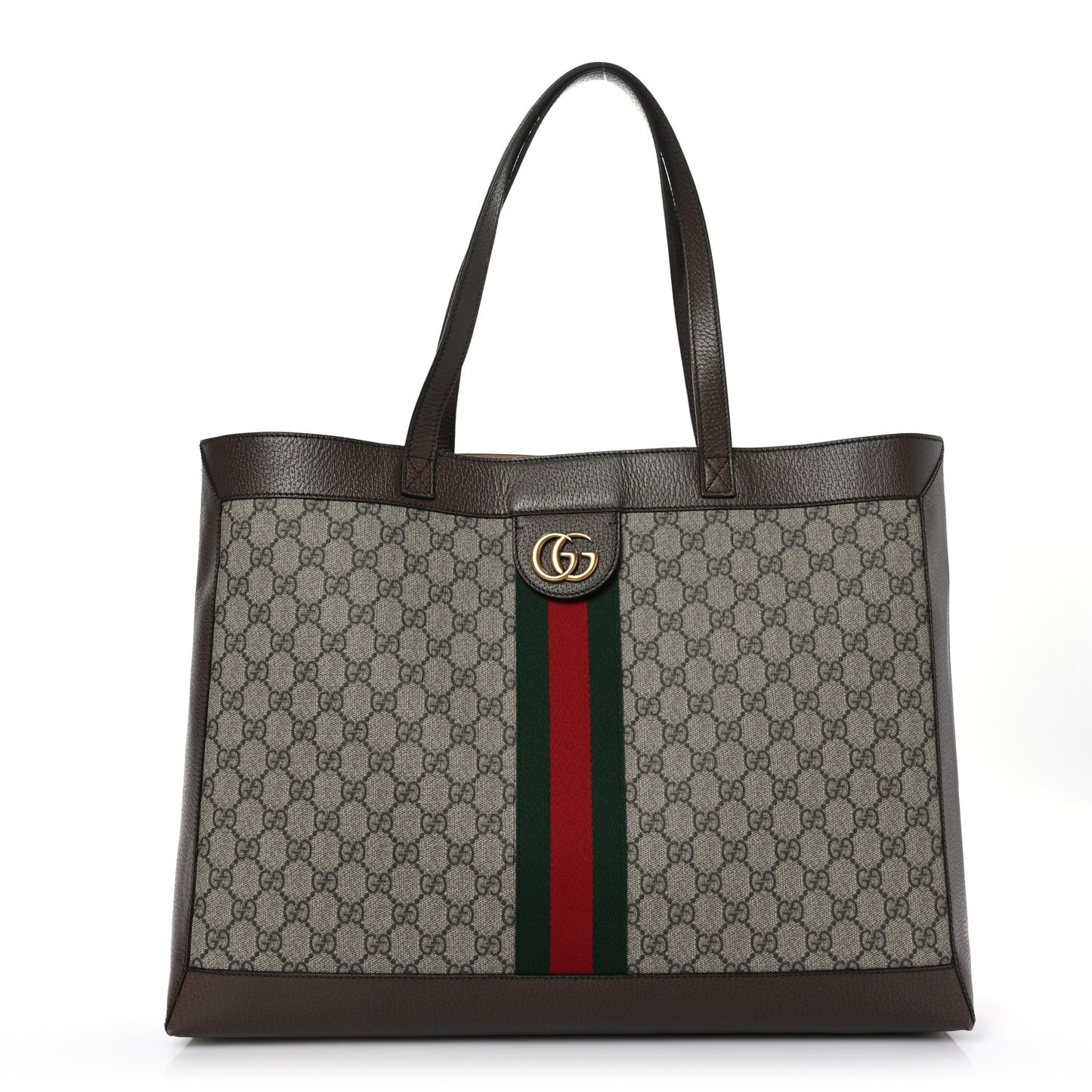 GG Supreme Monogram Web Ophidia Tote Brown