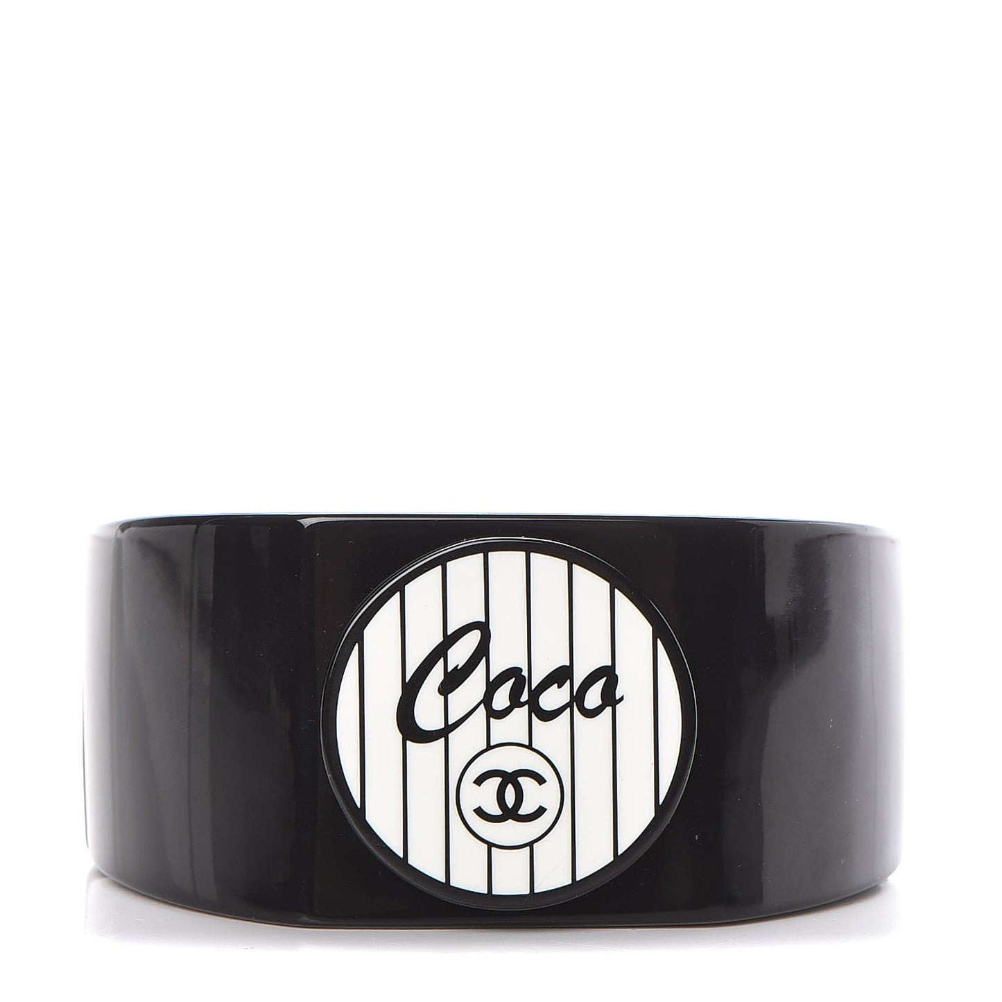Resin Coco Cuff Black White