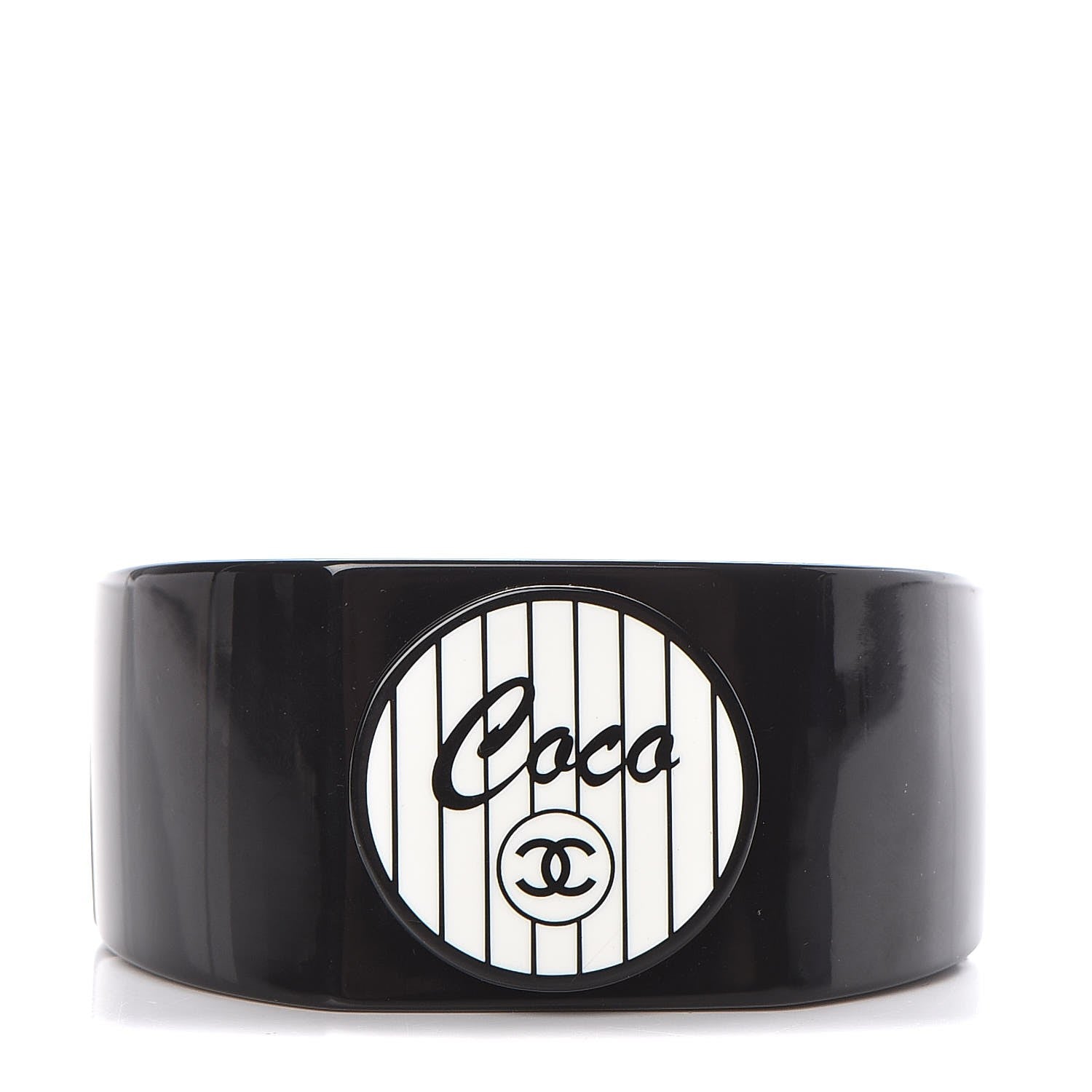 Chanel Resin Coco Cuff Black White 1 of 6