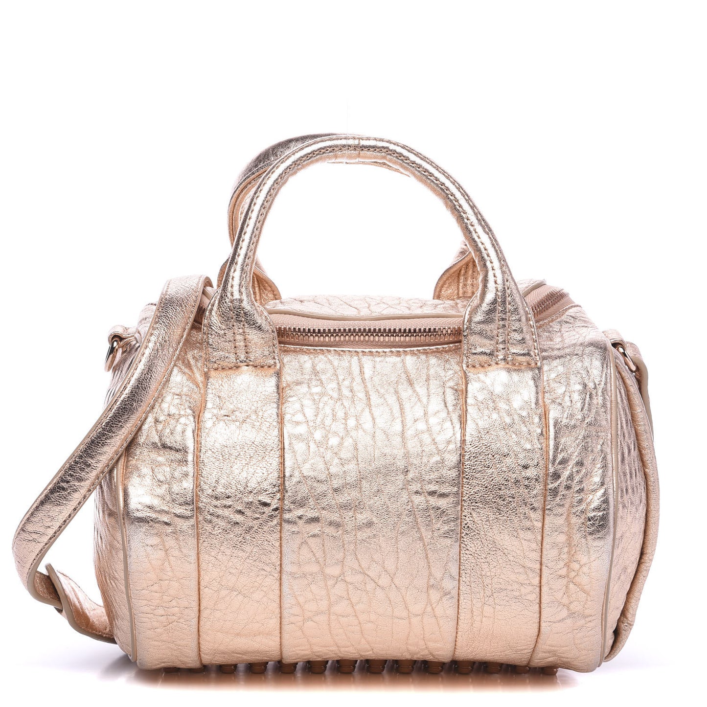 Metallic Pebbled Lambskin Rockie Rose Gold Hardware